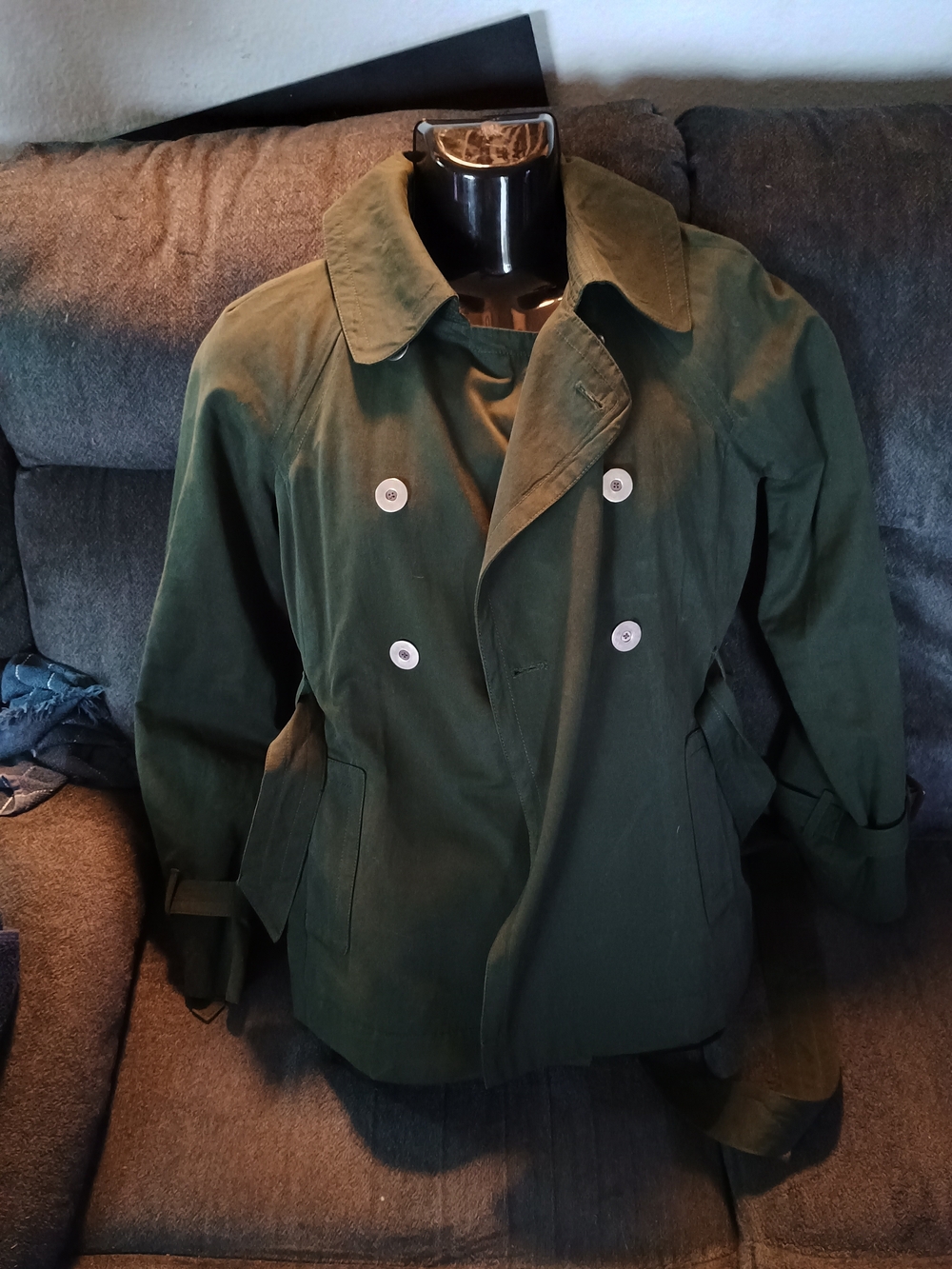 Fillmore Studio California Women’s Medium Olive Green Double Breasted Belted